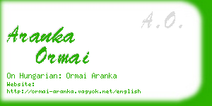 aranka ormai business card